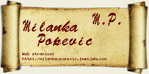Milanka Popević vizit kartica